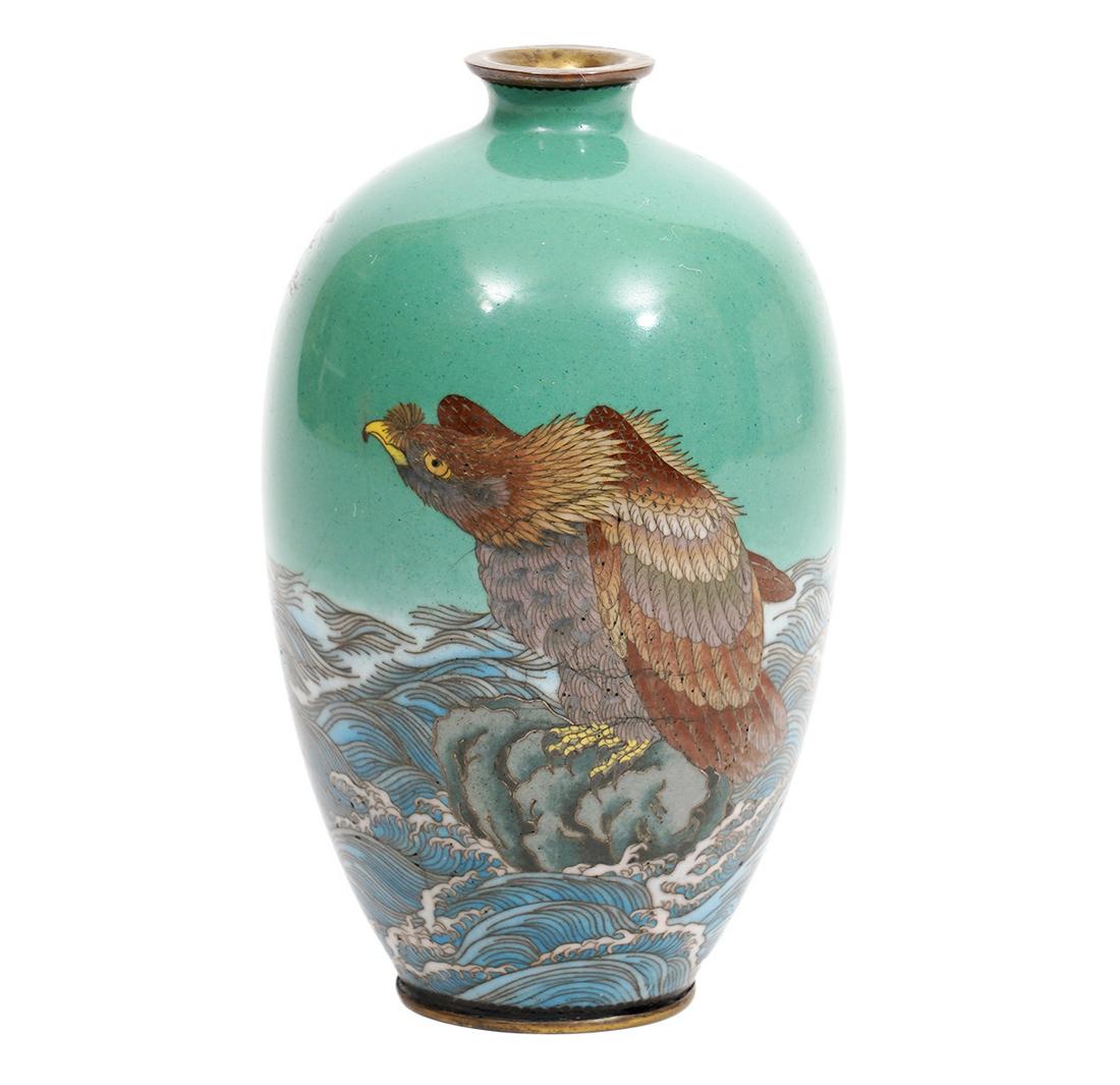 Unusual Japanese Cloisonne Enamel Vase (1 of 10)