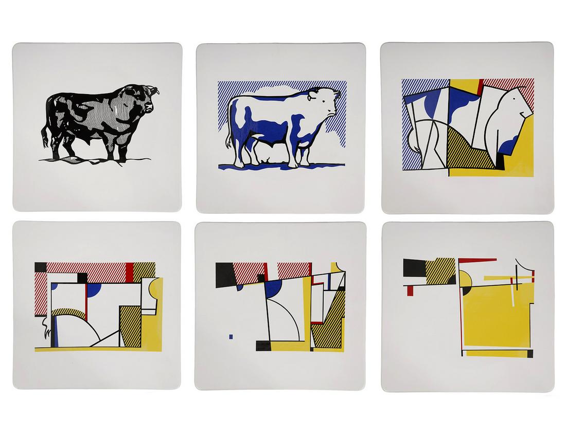 6 Lichtenstein Plates 1989 Bull Profile Series (1 of 20)