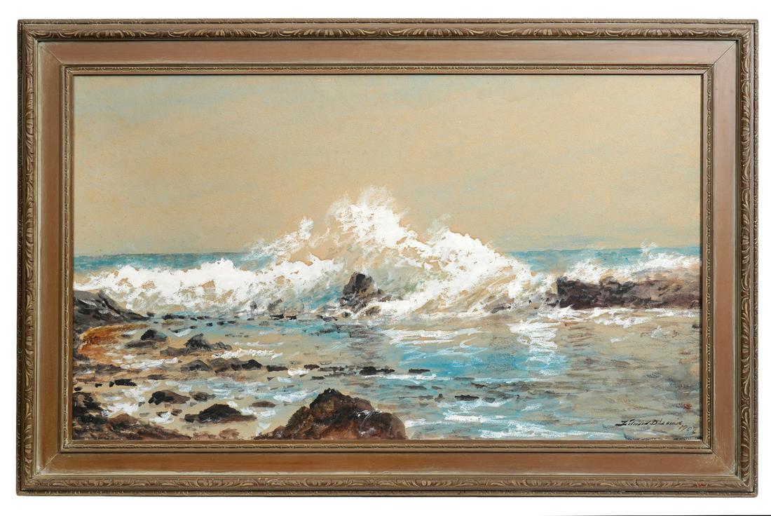 Edmund Darch Lewis Rocky Coastline Painting (1 of 7)