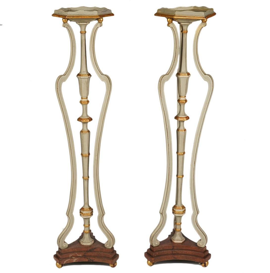 Pr. English Paint Decorated & Gilt Fern Stands (1 of 8)