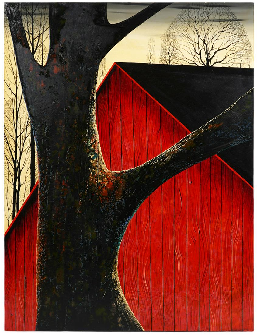 Eyvind Earle 'This Old Barn' Oil on Board (1 of 12)