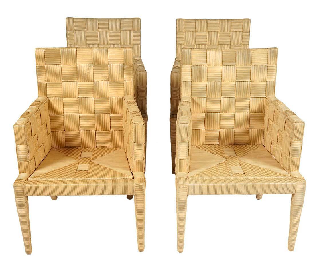 4 Donghia 'Block Island' Woven Rattan Chairs (1 of 7)