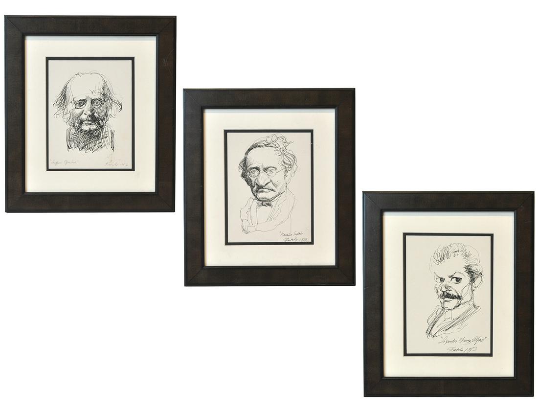 3 Roberto Fabelo Pen & Ink Drawings on Paper (1 of 9)