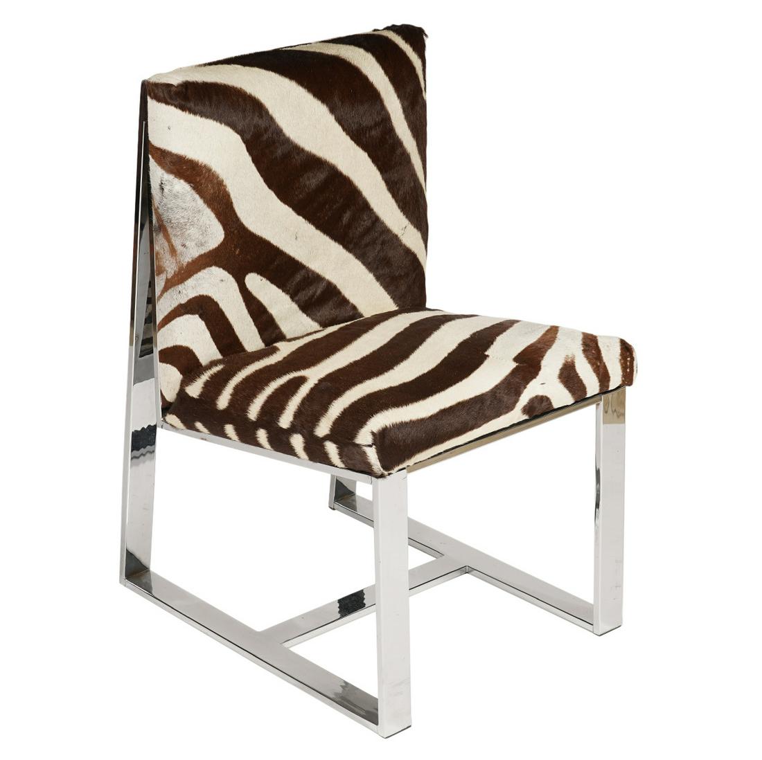 Mid Century Zebra Hide & Chrome Chair (1 of 6)