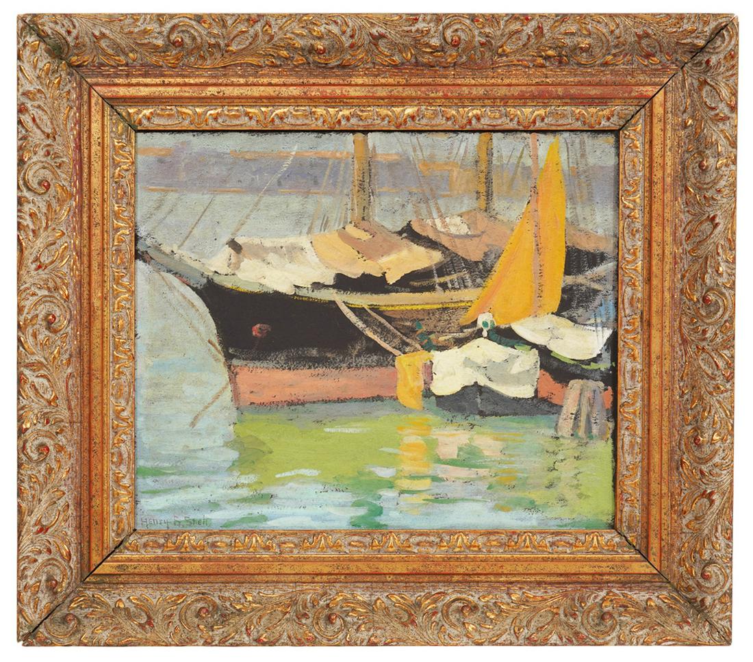 Henry Bayley Snell American Harbor Oil Painting (1 of 6)