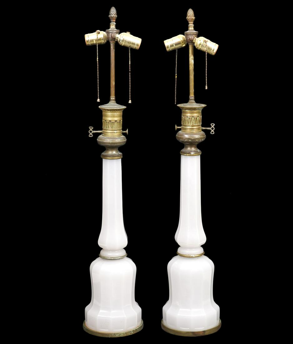Pr. French Opaline Table Lamps (1 of 7)
