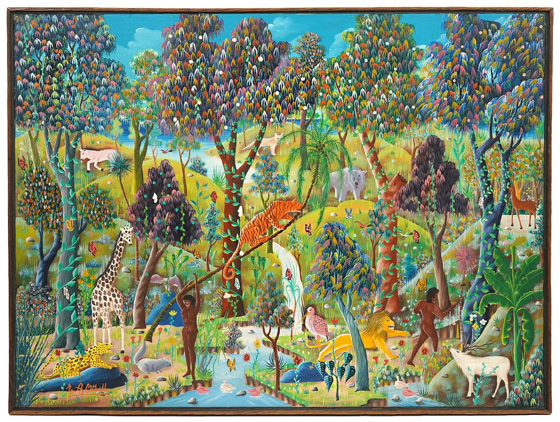 E. A. Othello 'Garden of Eden' Haitian Artist O/C (1 of 10)