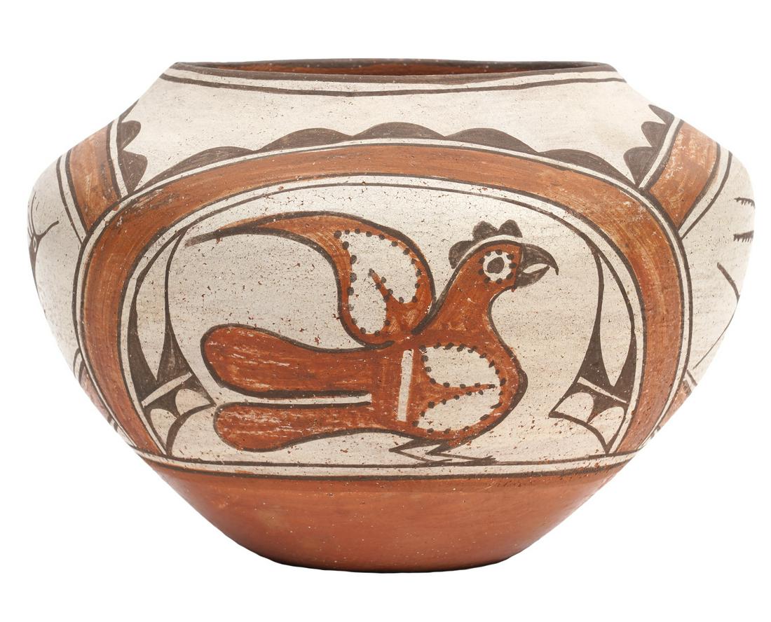 Zia Polychrome Pottery Vessel Olla with 4 Birds (1 of 7)