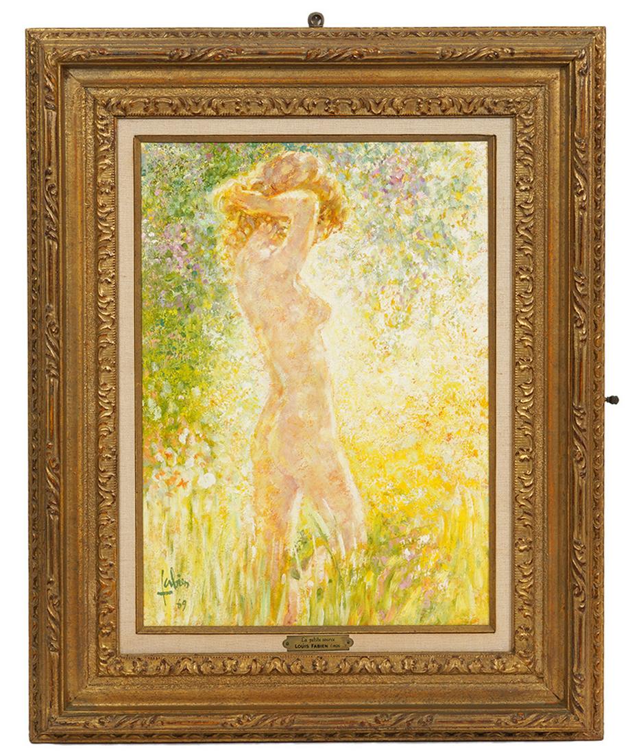 Louis Fabien 'Le Petite Source' Oil on Canvas (1 of 7)