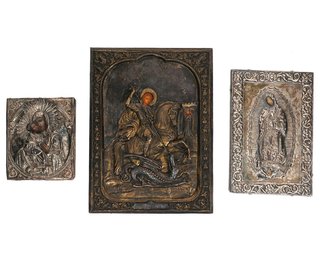 Group of 3 Silver Russian Icons (1 of 13)