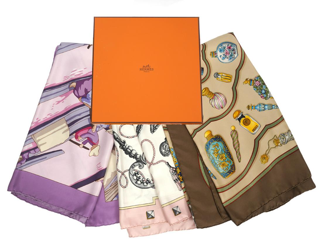 3 Hermes Paris Vintage Silk Scarves (1 of 17)