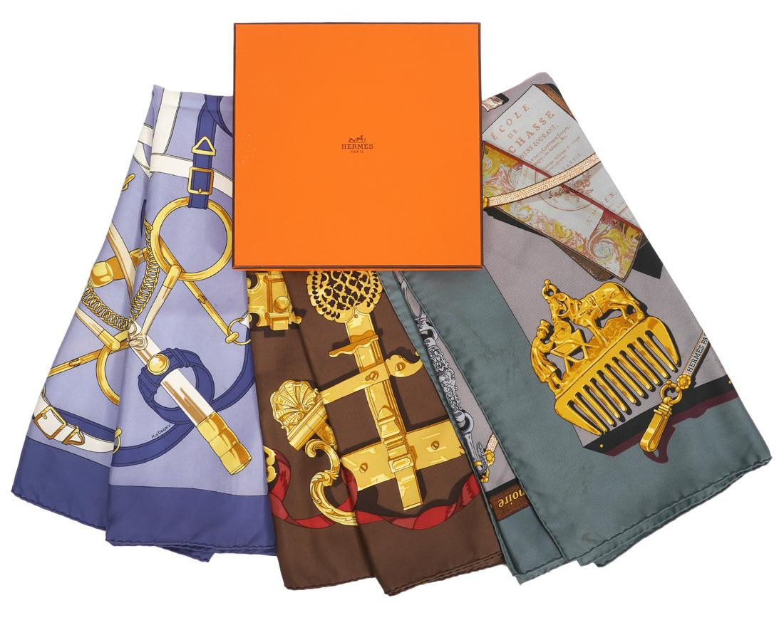 3 Hermes Paris Vintage Silk Scarves (1 of 15)