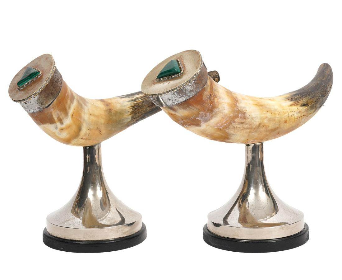 Pr. Redmile Horns Embellished with Malachite (1 of 9)