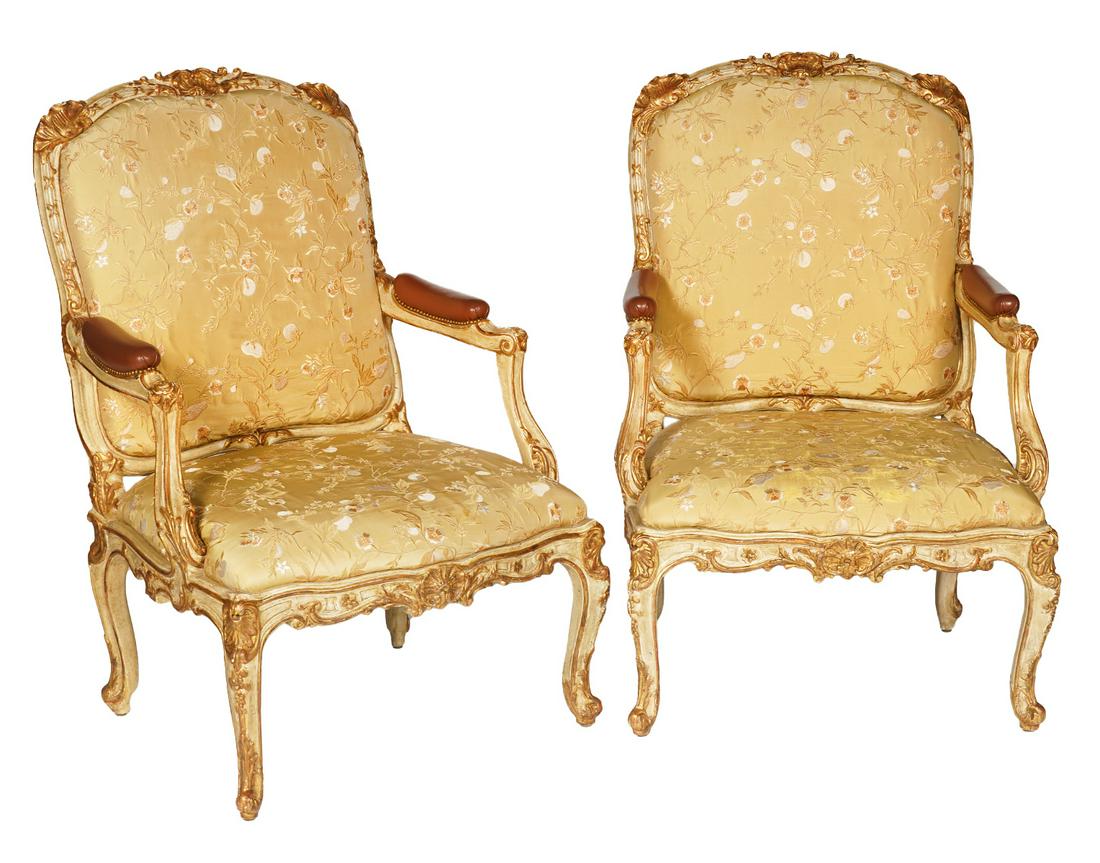 Pr. Dennis & Leen Carved Bergeres Arm Chairs (1 of 12)