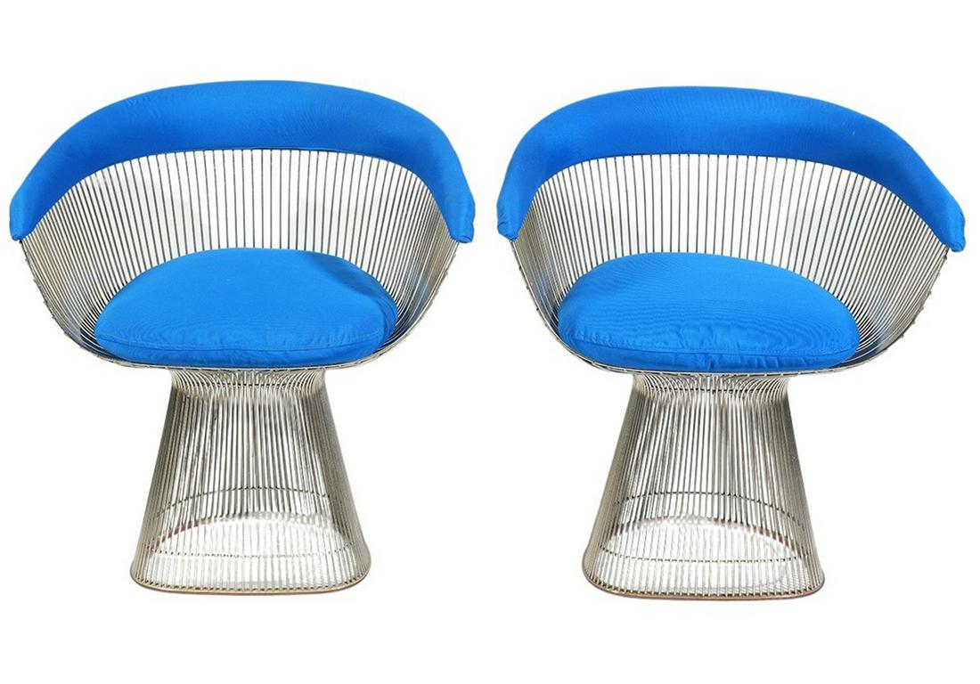 Pr. Warren Platner Blue Arm Chairs (1 of 7)