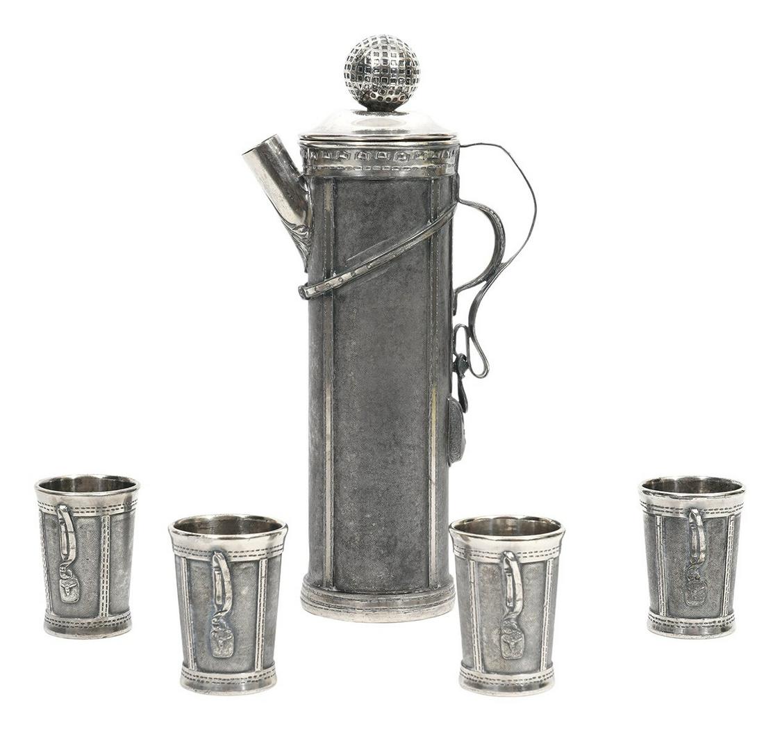 Derby 'Golfing' Novelty Silverplated Cocktail Set (1 of 8)