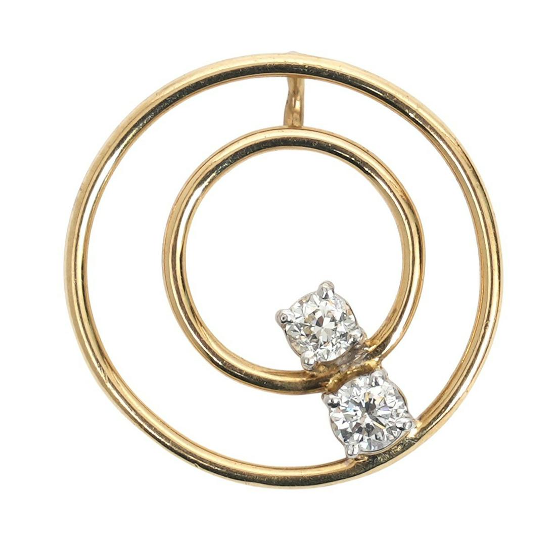 14K YG & Diamond Circle Pendant (1 of 4)