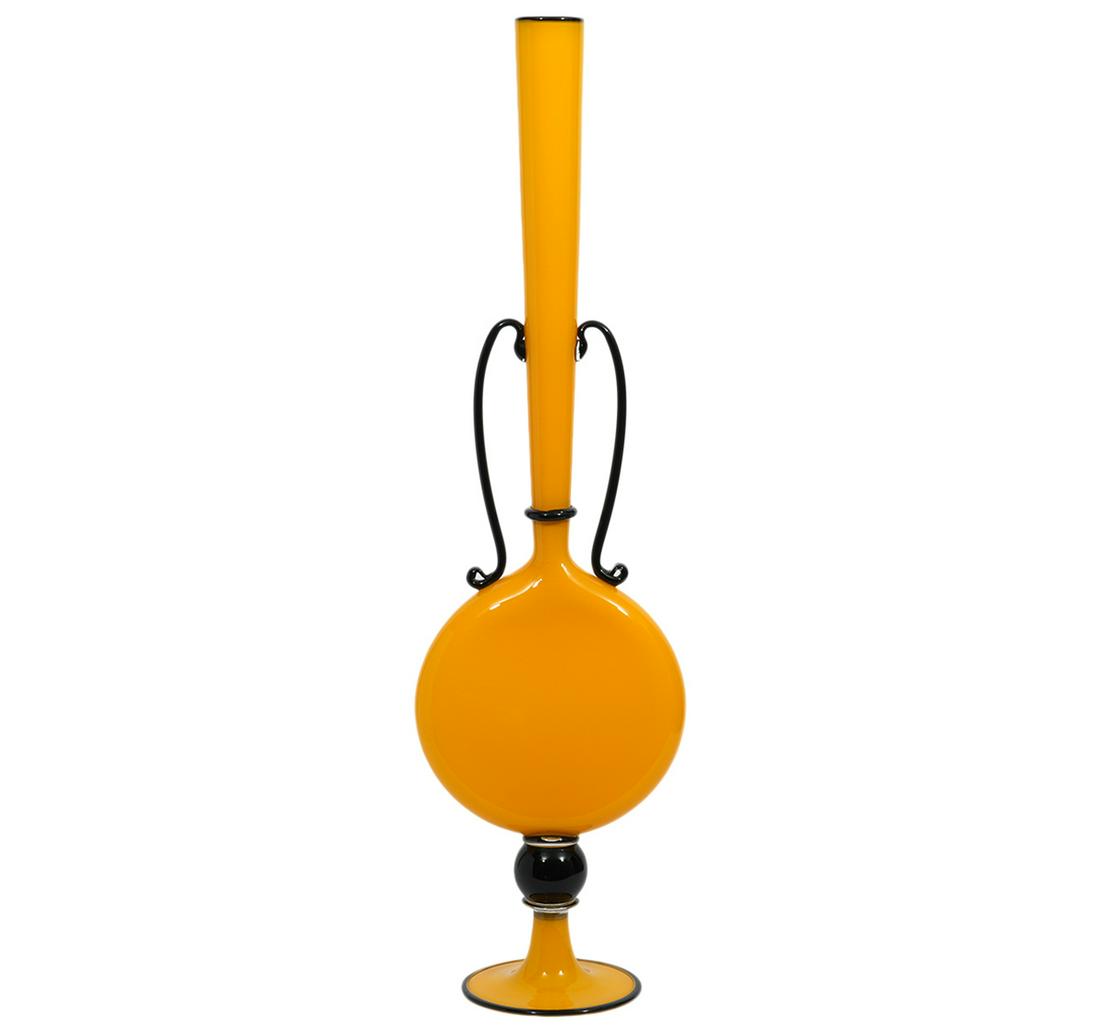 Dante Marioni Tall Yellow Art Glass Flask (1 of 10)