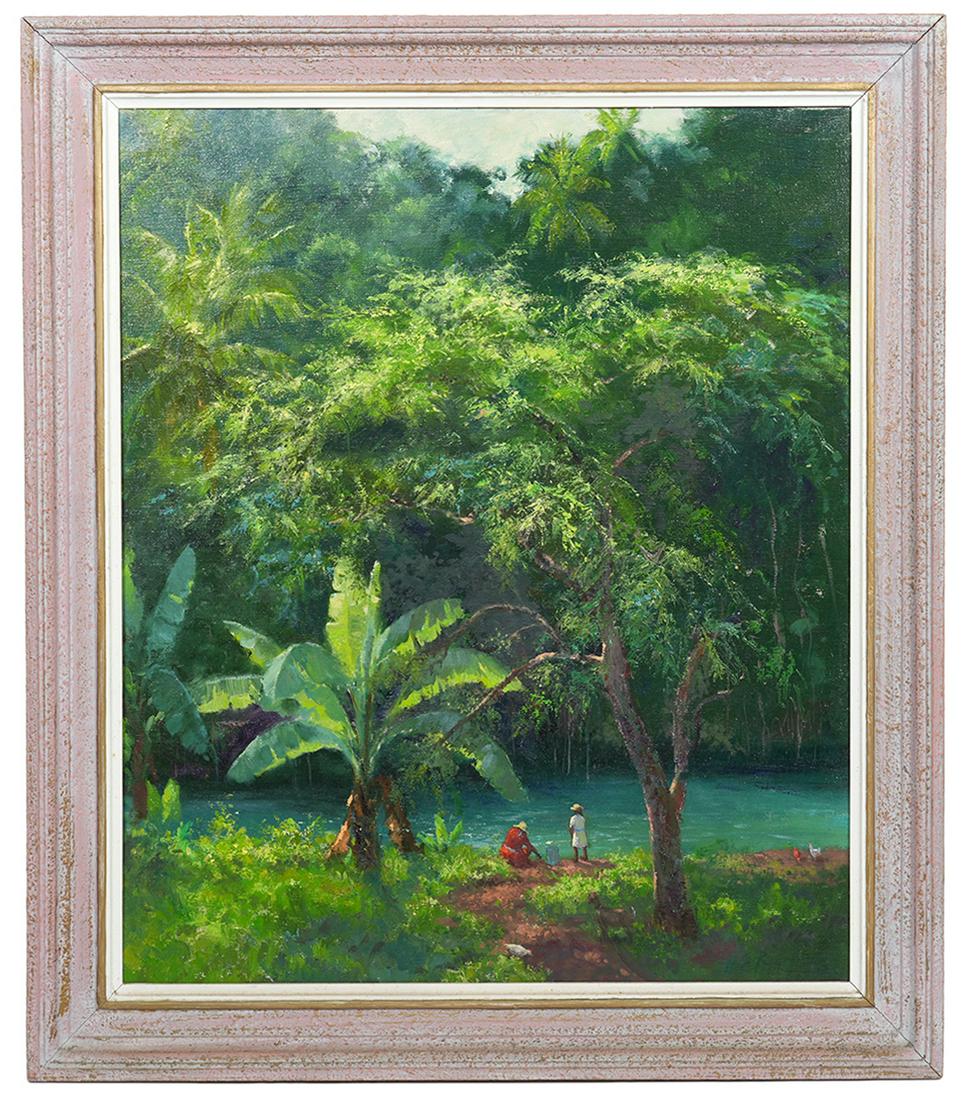 Albert Beanie Backus 'Jamaica River' Oil Painting (1 of 10)