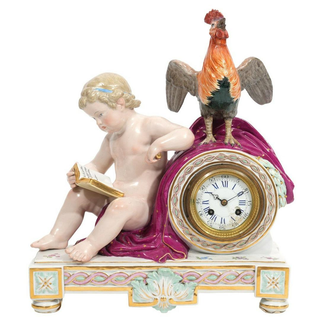 19th C. Meissen Porcelain Cherub Mantel Clock (1 of 11)
