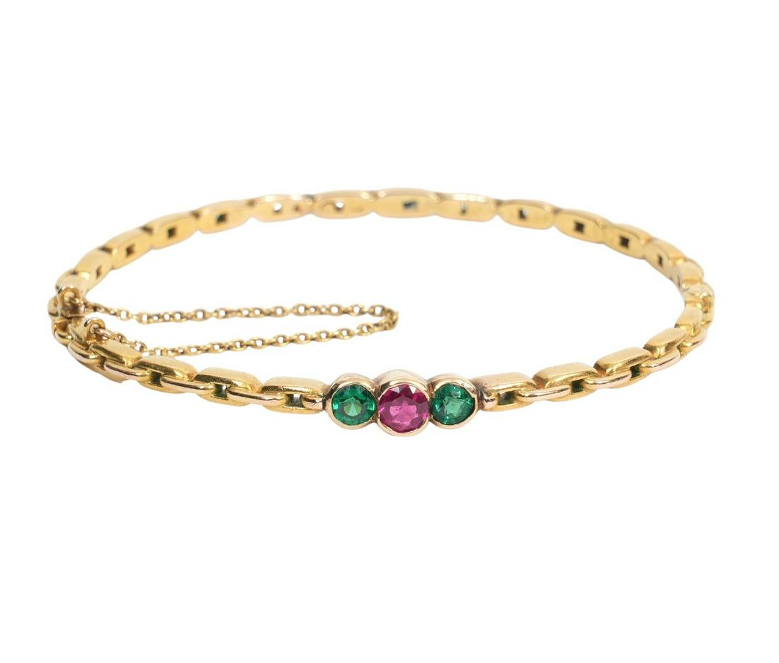 Tourmaline & 14K YG Bangle Bracelet (1 of 4)