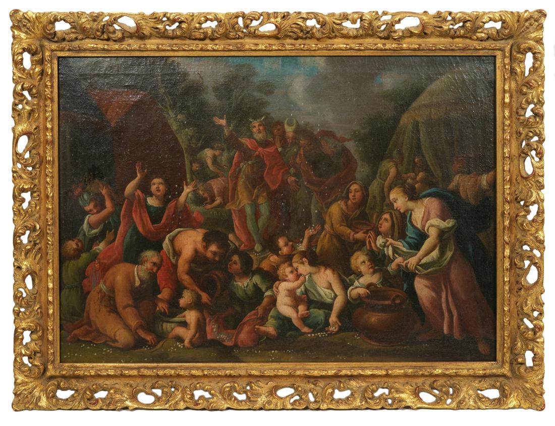 Continental School 18th C 'Manna from Heaven' O/C (1 of 12)