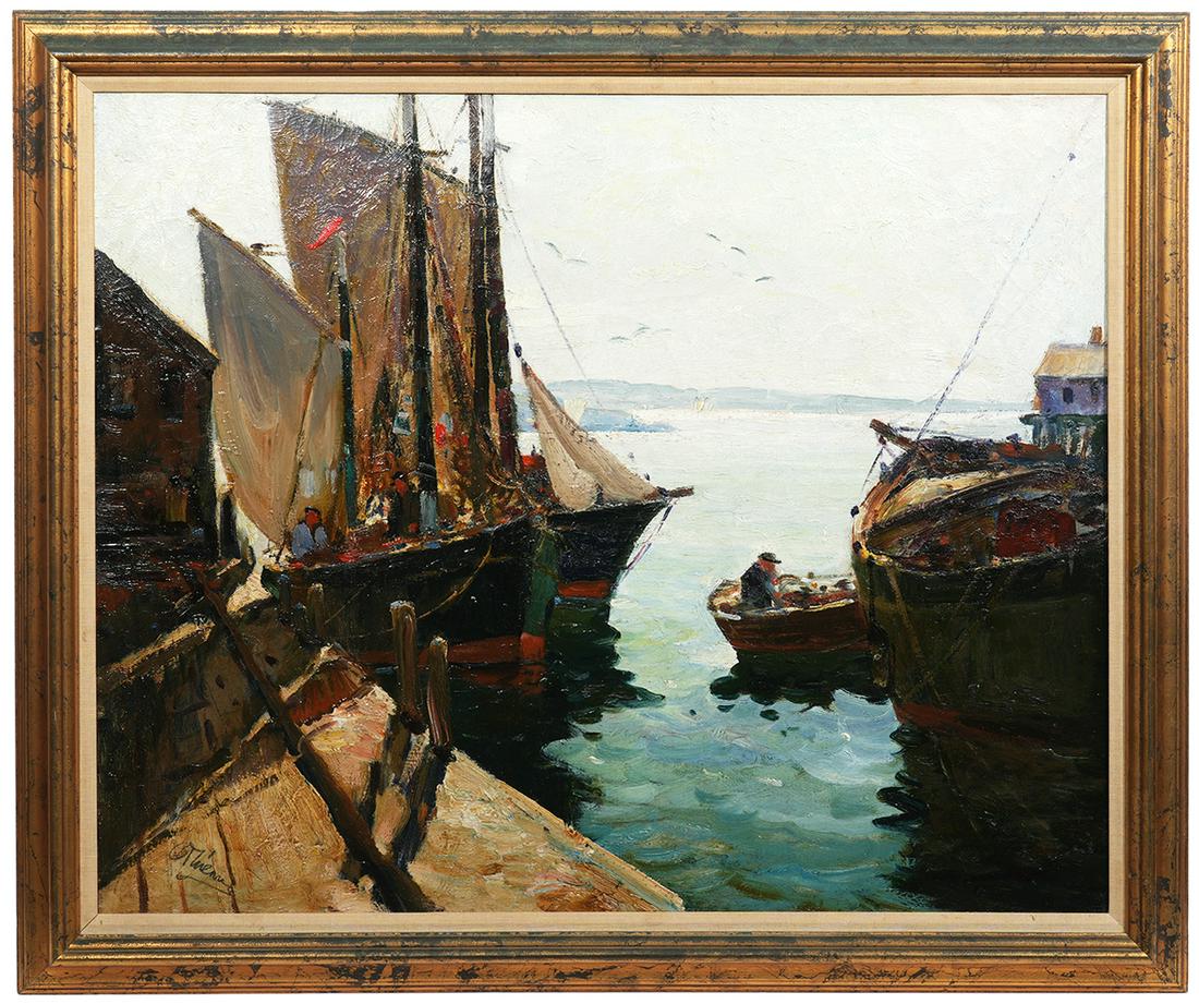 Anthony Thieme 'Nets & Sails' Oil Painting (1 of 13)