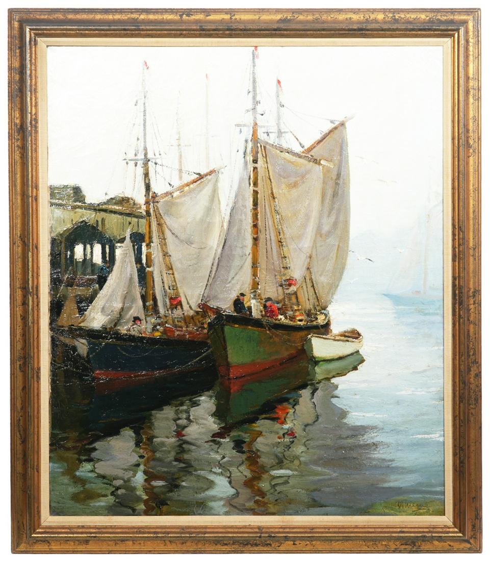 Anthony Thieme 'Mackerel Fleet' Oil Painting (1 of 13)