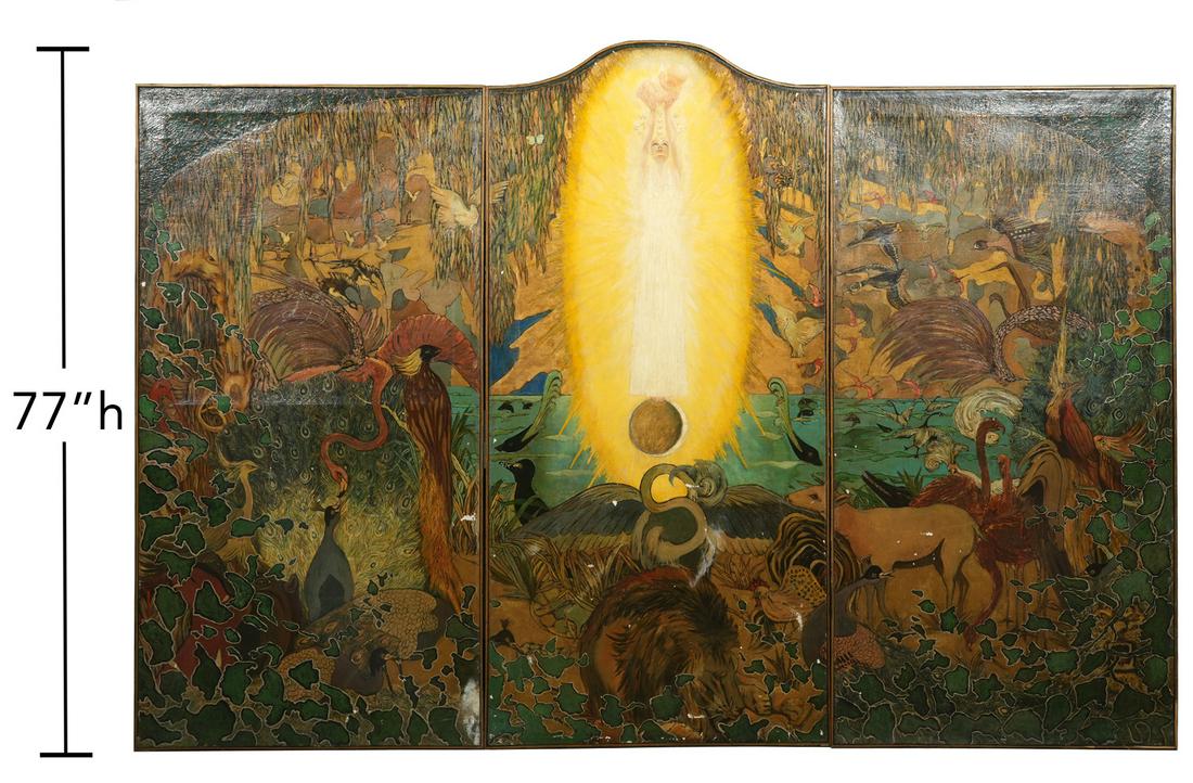 Roy Vincent MacNicol 3 Panel Painted Screen (1 of 14)