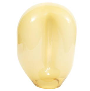 Vistosi Murano Glass 'Nevodo Table Lamp': Murano glass table lamp by Luciano Vistosi with glass engravement & sticker 'Made in Italy' on bottom. Largely cream color with transparent band around base. Measures 15.75"H x 10"W x 8"D. Condition r
