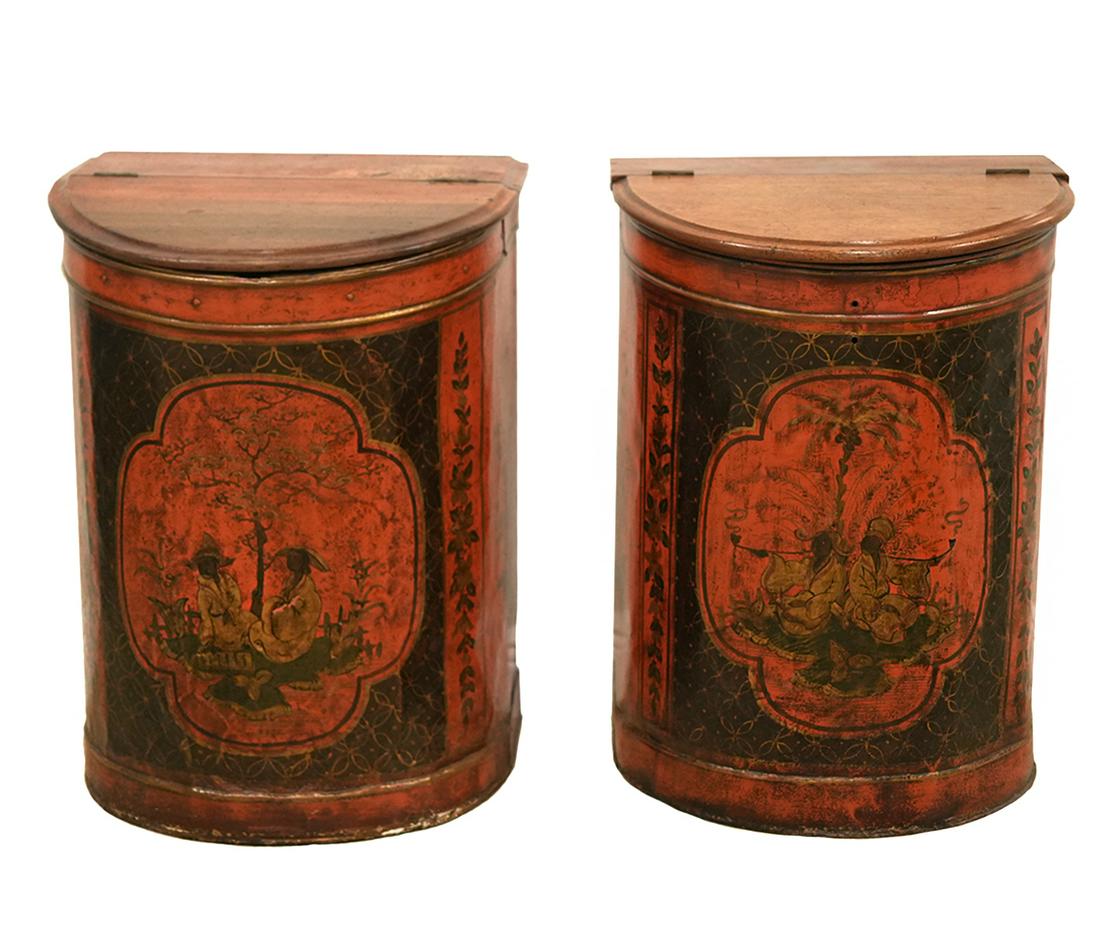 Pr. English Tole Painted Tea Tin Tables (1 of 13)