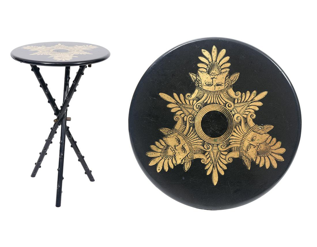 Piero Fornasetti Black Lacquered Side Table (1 of 9)