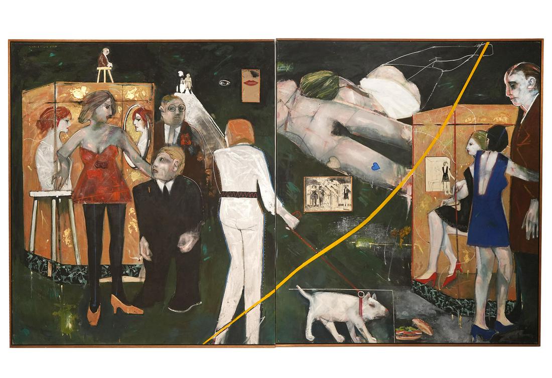 James G. Davis Diptych Large Oil Painting (1 of 14)