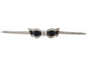 Art Deco Diamond, Onyx & 18K WG Bar Pin
