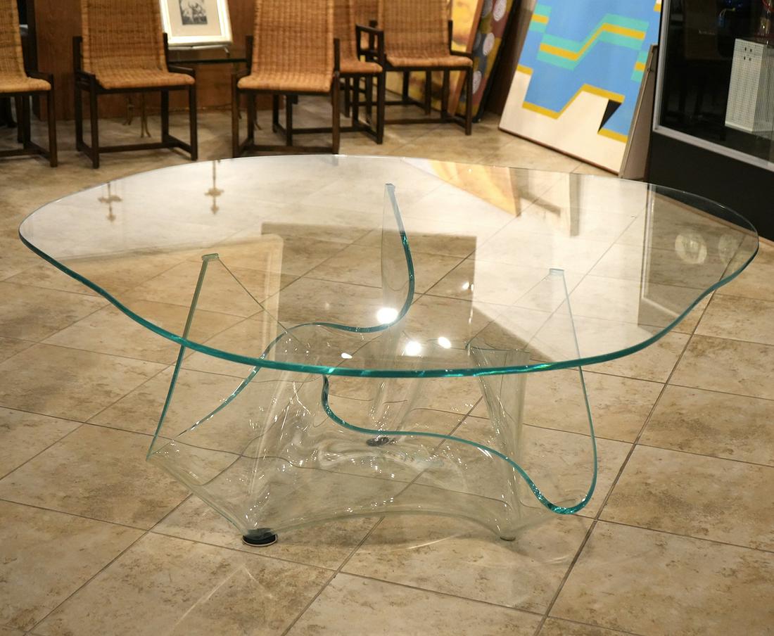 Laurel Fyfe Blue Art Glass Handkerchief Table (1 of 9)