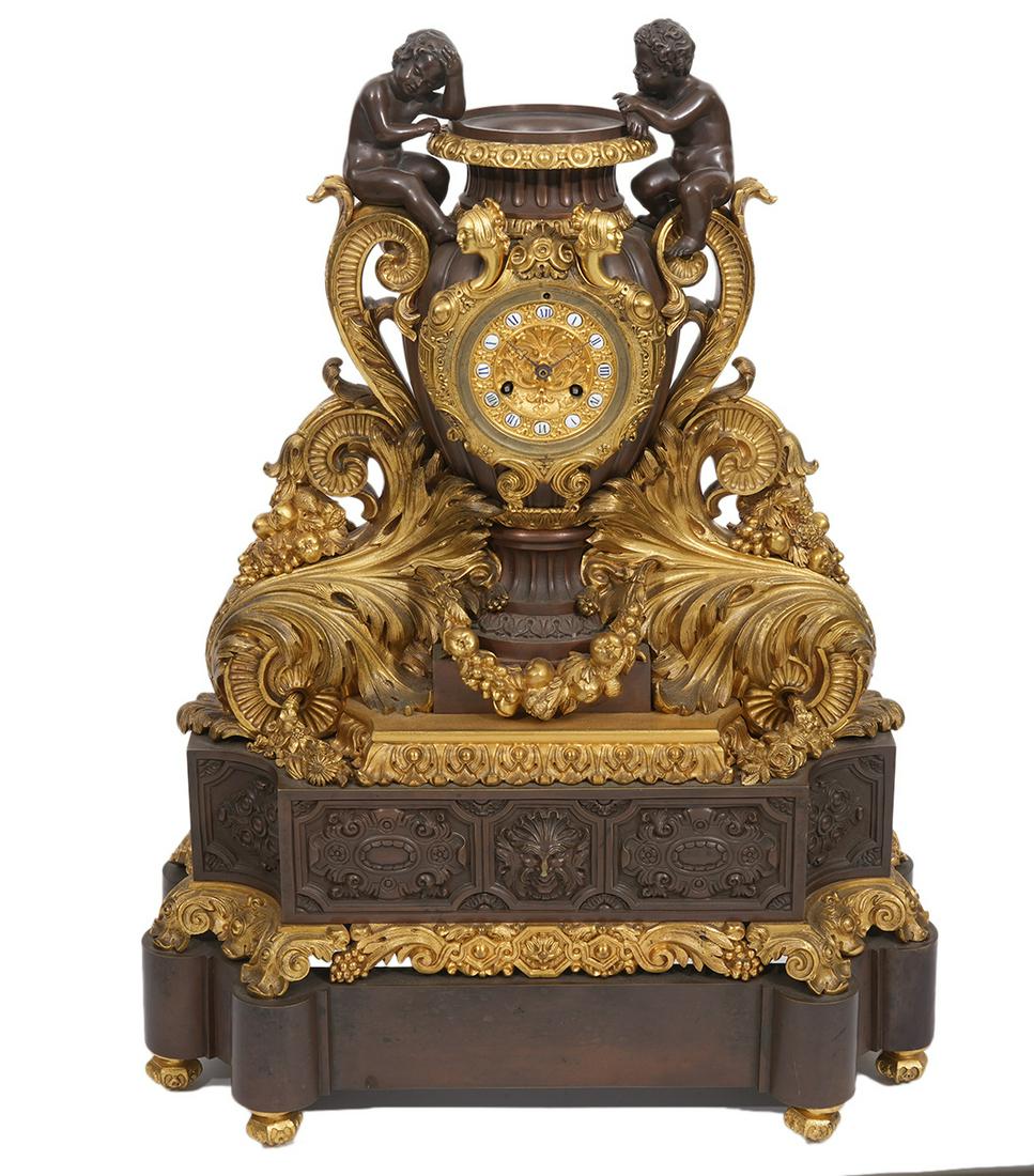 Monumental Christofle France Bronze Mantle Clock (1 of 18)