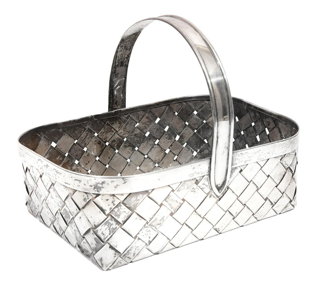 Large Cartier Sterling Silver Handled Basket (1 of 7)