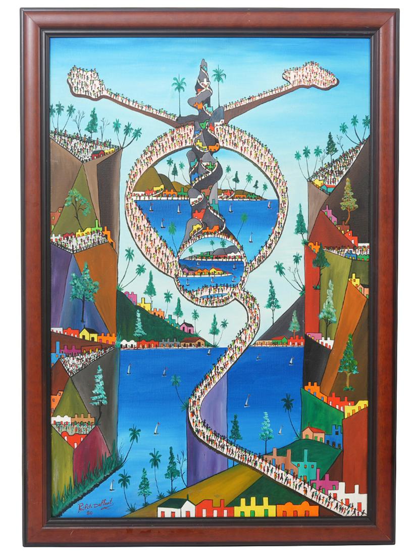 Prefete Duffaut Haitian Oil Painting COA (1 of 11)