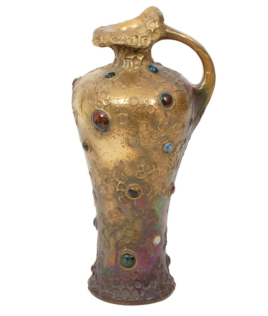 Austrian Amphora Jeweled Gres Bijou Vase (1 of 12)