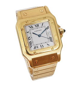 Rare Gold Cartier Santos 18K YG Wristwatch (1 of 7)