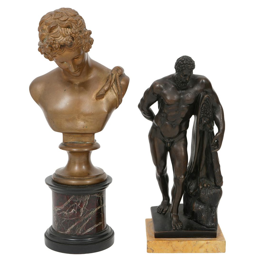 Hercules Bronze Statue and Bronze Bust (1 of 8)