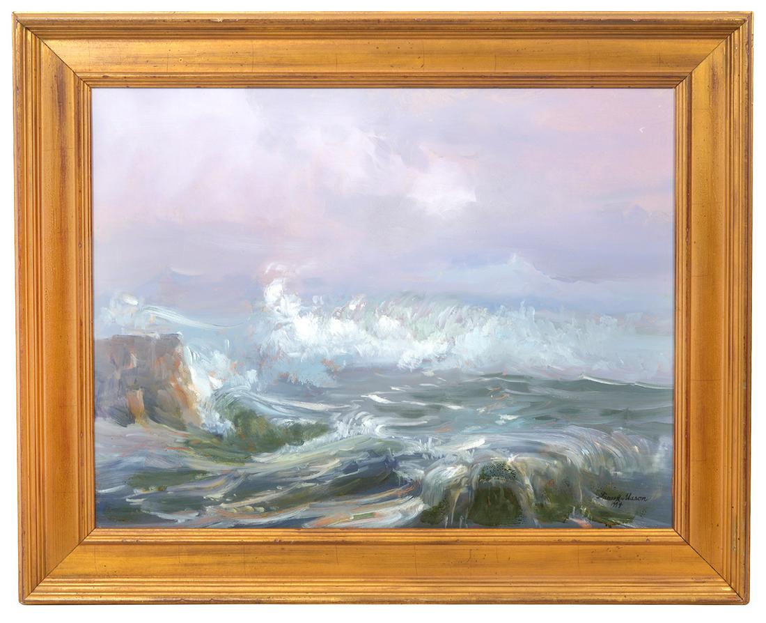 Frank Mason Stormy Seascape Painting (1 of 8)