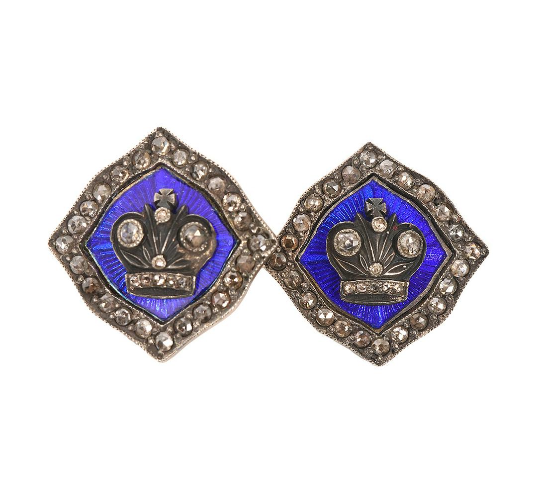 Pair 14K YG Imperial Russian Style Cufflinks (1 of 6)