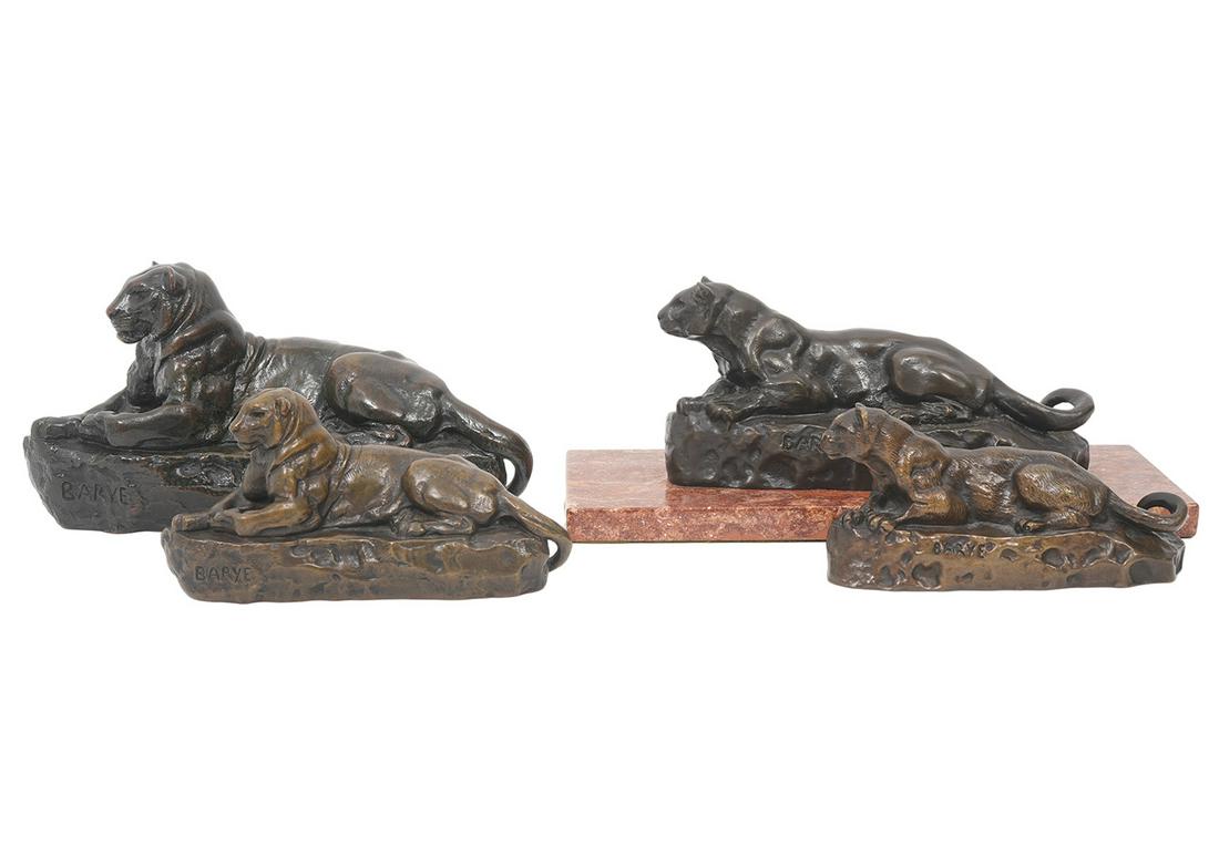 4 Bronze Panthers Style of Antoine Bayre (1 of 12)
