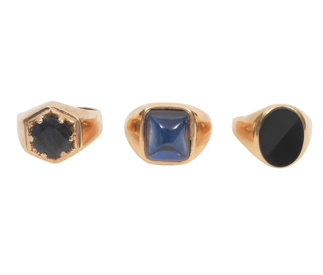 14K Onyx Ring, 10K & 14K Sapphire Rings (1 of 10)