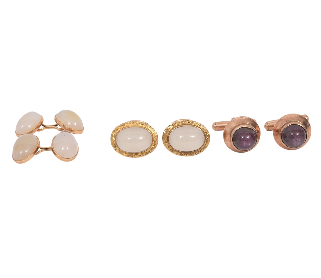 2 Pr. Moonstone Cufflinks & Pr. Star Ruby (1 of 8)
