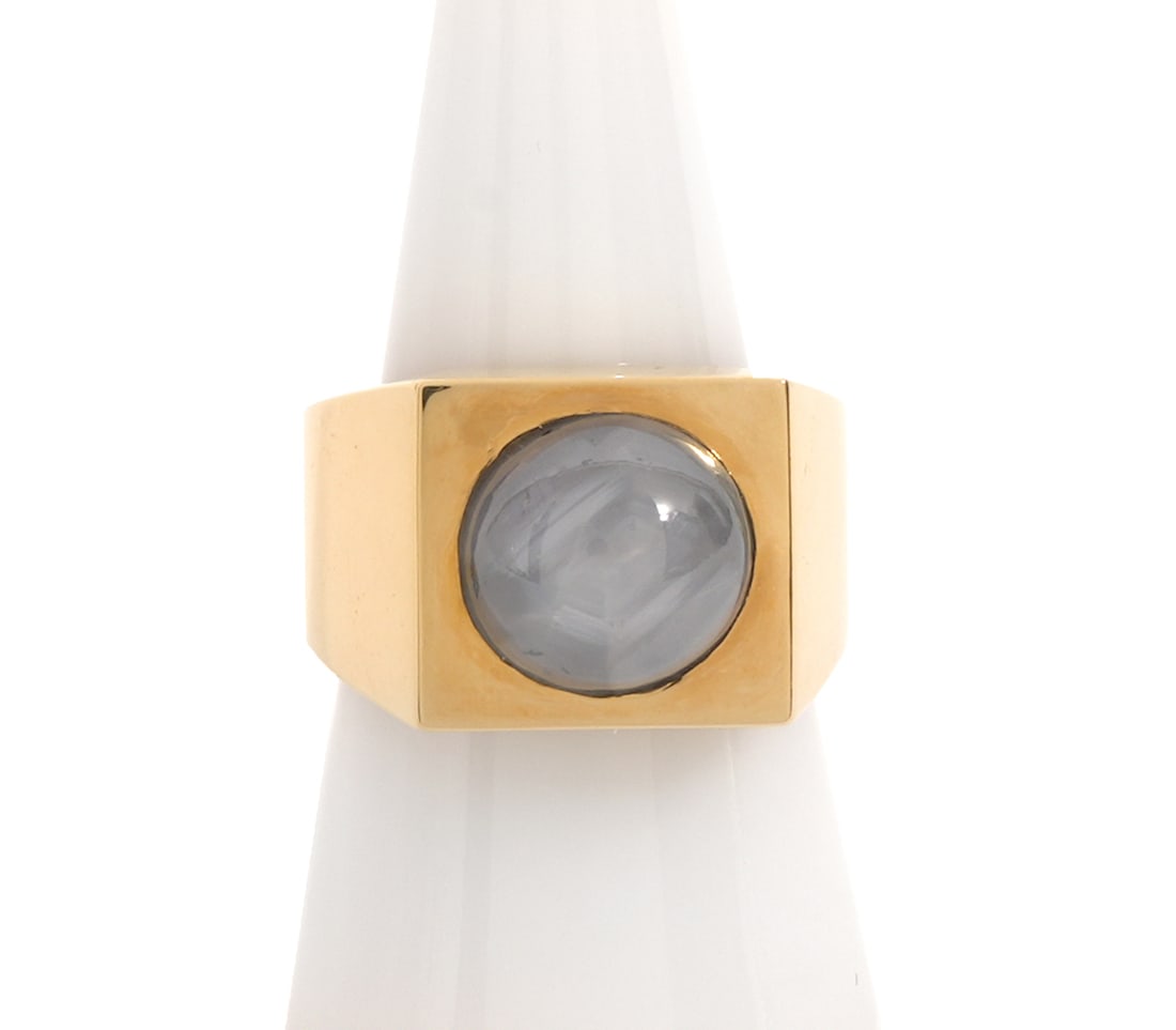 Gentleman's 18K YG Star Sapphire Ring (1 of 8)