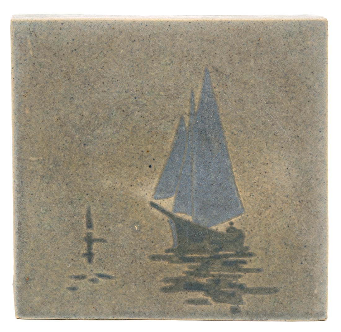 Marblehead Pottery Ship Tile (1 of 5)