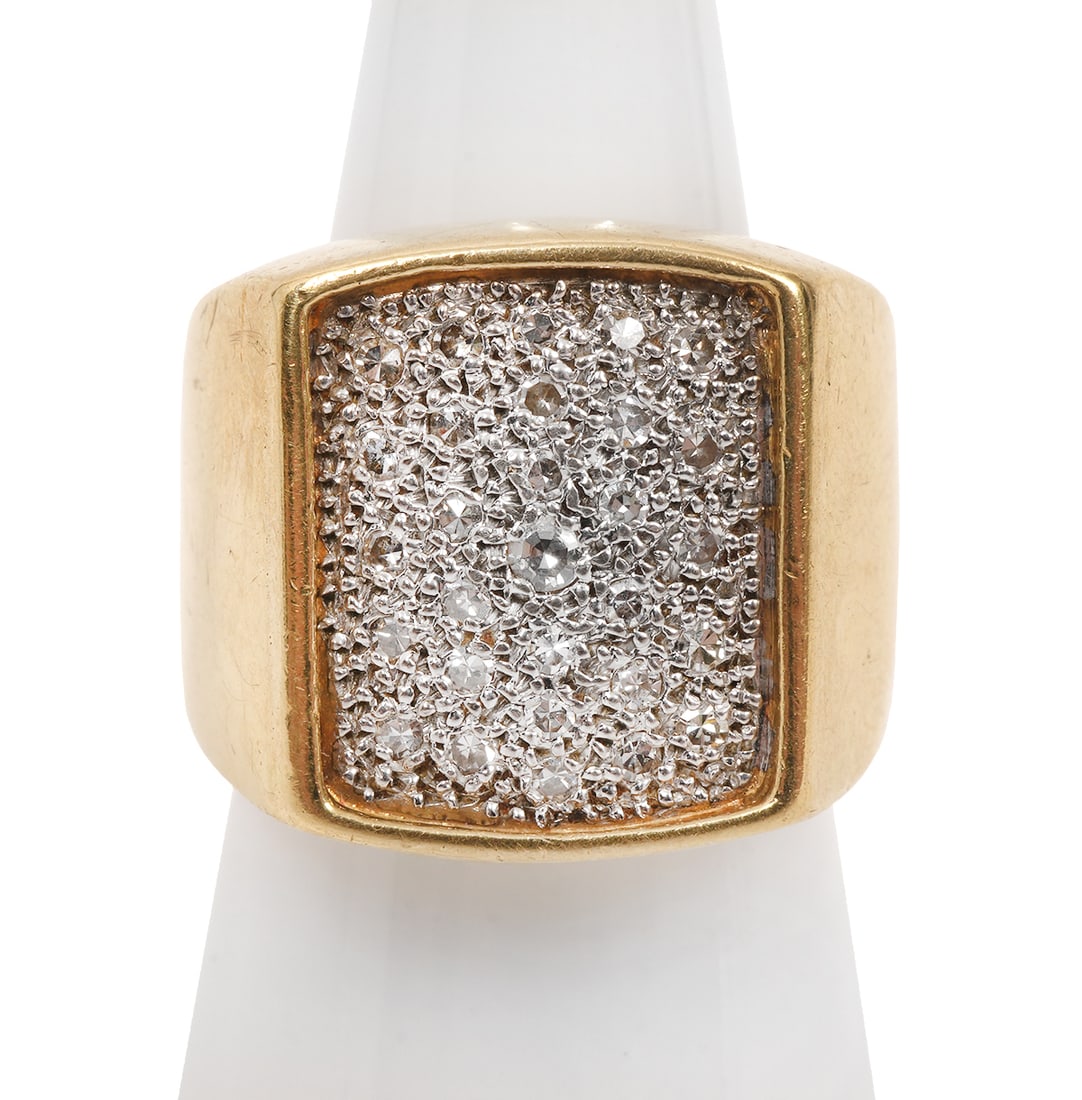 Gentleman's 22K YG Pave Diamond Ring (1 of 8)