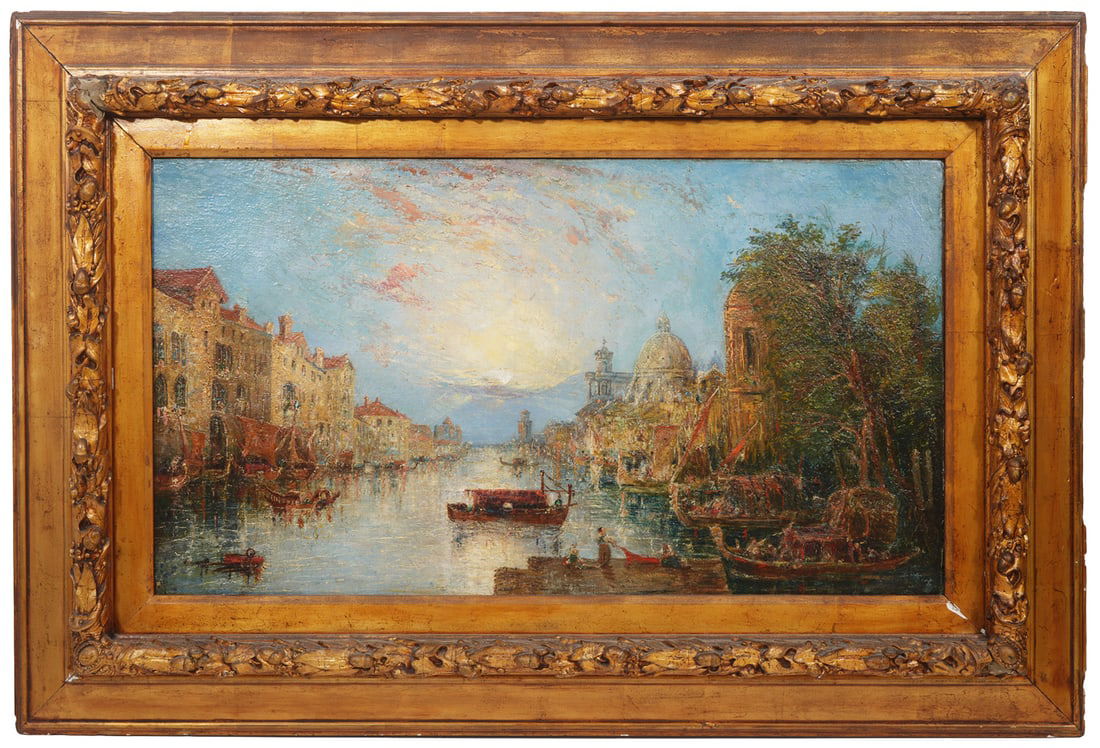 19th C. Venetian Painting in Gilt Carved Frame (1 of 9)